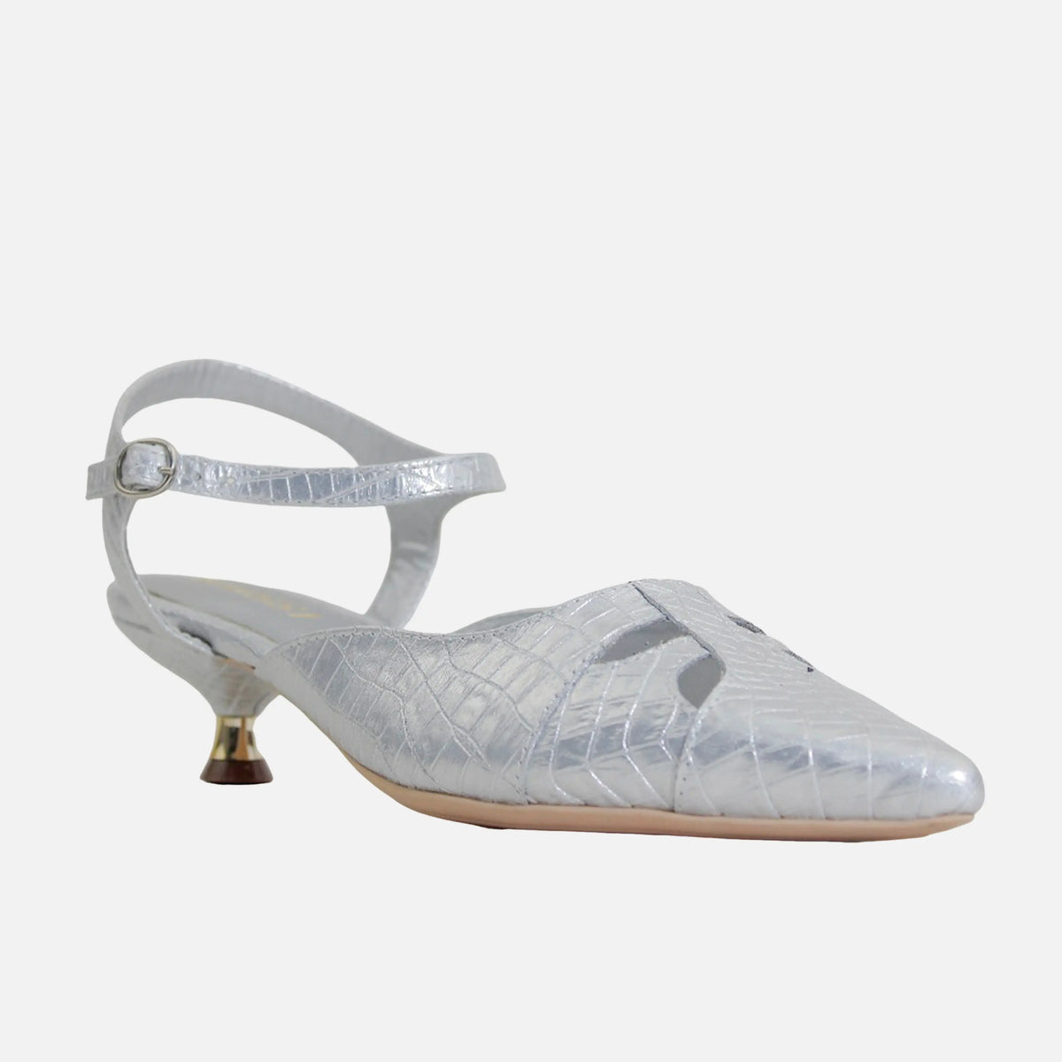 Tacones holly de cuero para mujer - Plateado