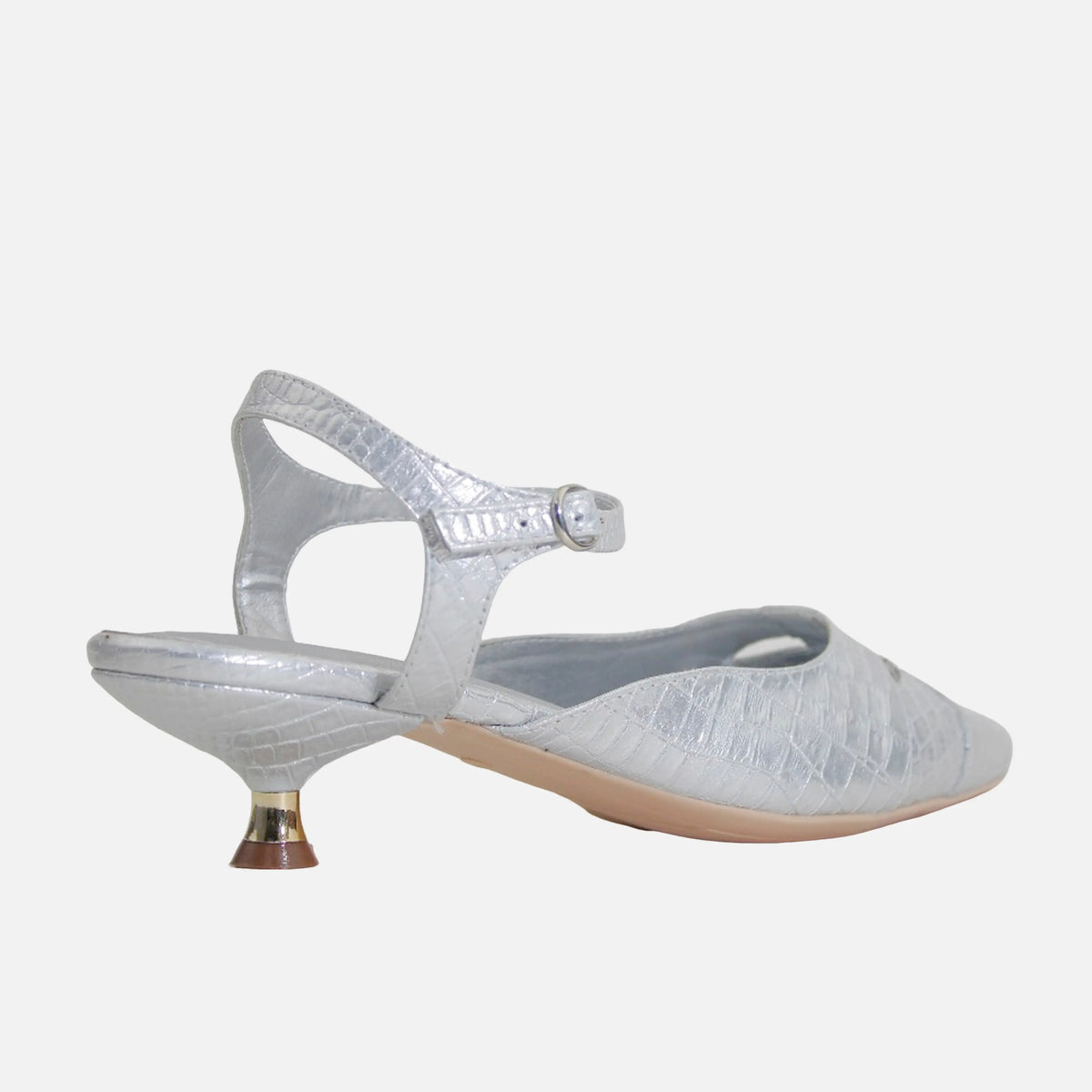 Tacones holly de cuero para mujer - Plateado