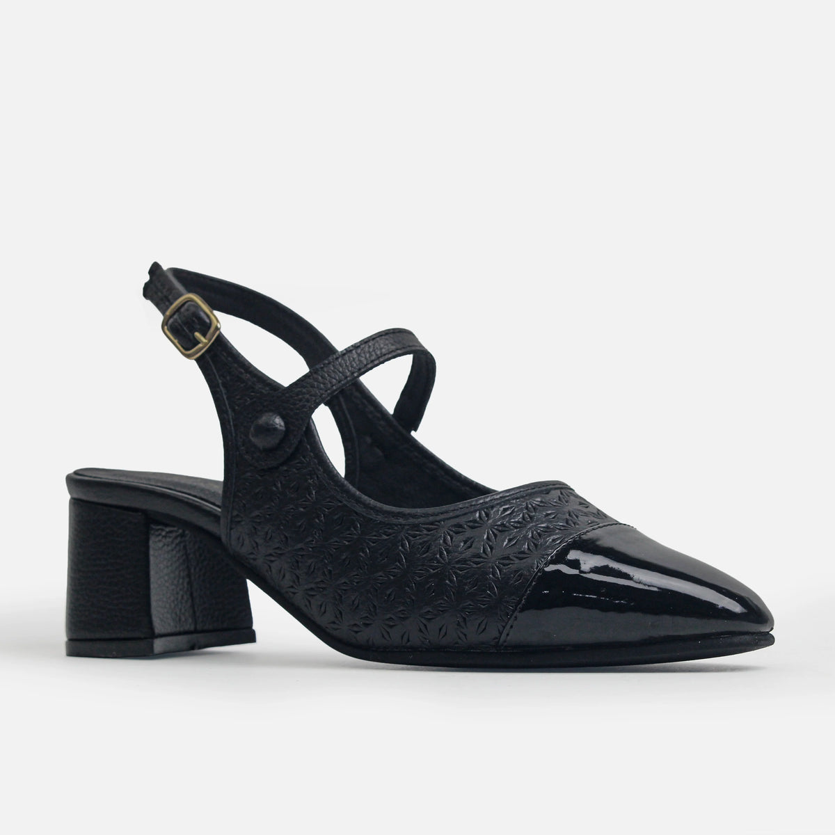 Tacones saphira de cuero para mujer - Negro