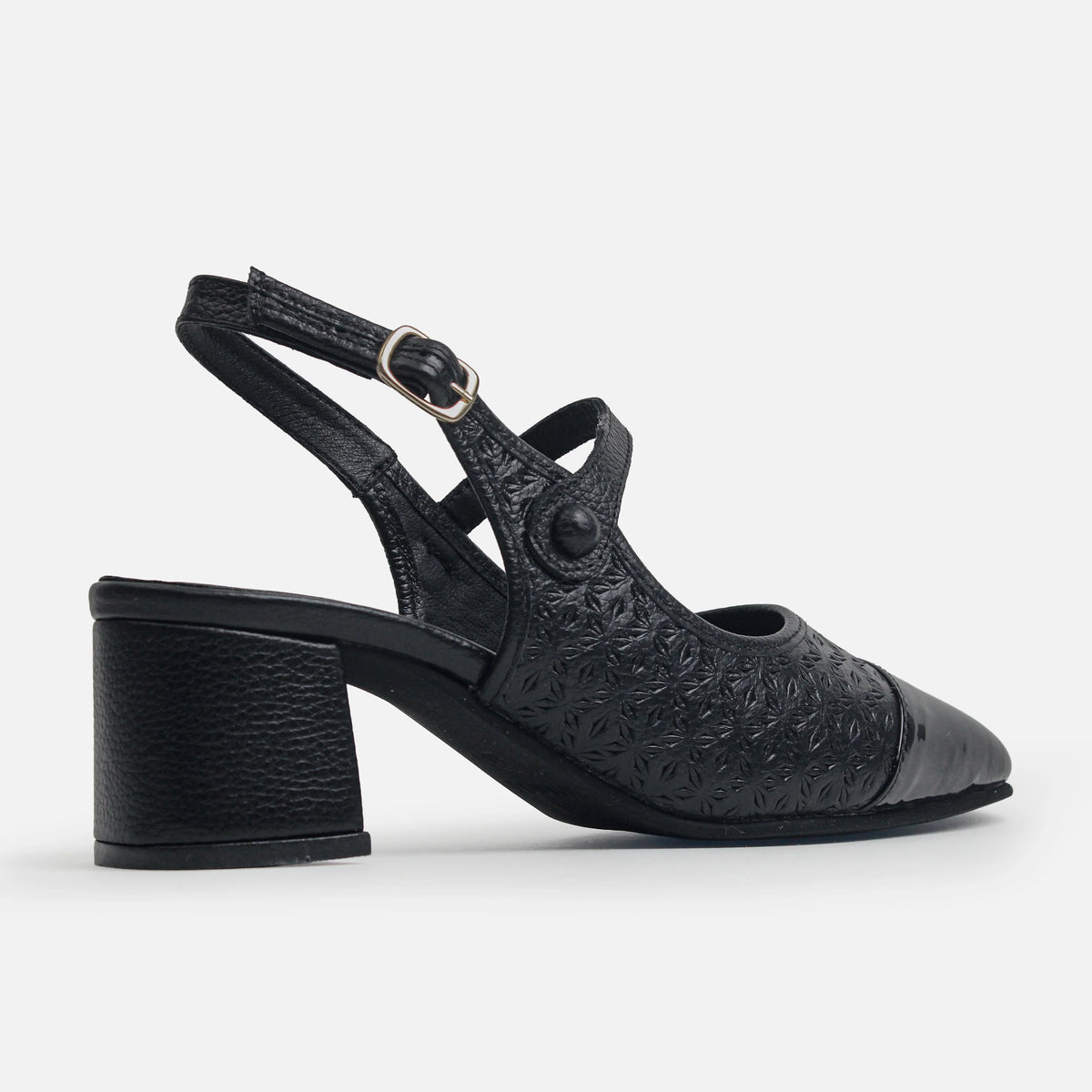 Tacones saphira de cuero para mujer - Negro