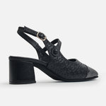Tacones saphira de cuero para mujer - Negro