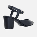 Tacones melanie de cuero para mujer - Negro