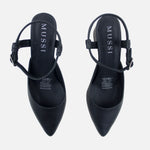 Tacones melanie de cuero para mujer - Negro