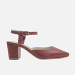 Tacones melanie de cuero para mujer - Vino