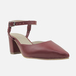 Tacones melanie de cuero para mujer - Vino