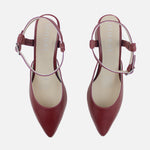 Tacones melanie de cuero para mujer - Vino