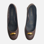 Tacones gaia de cuero para mujer - Café