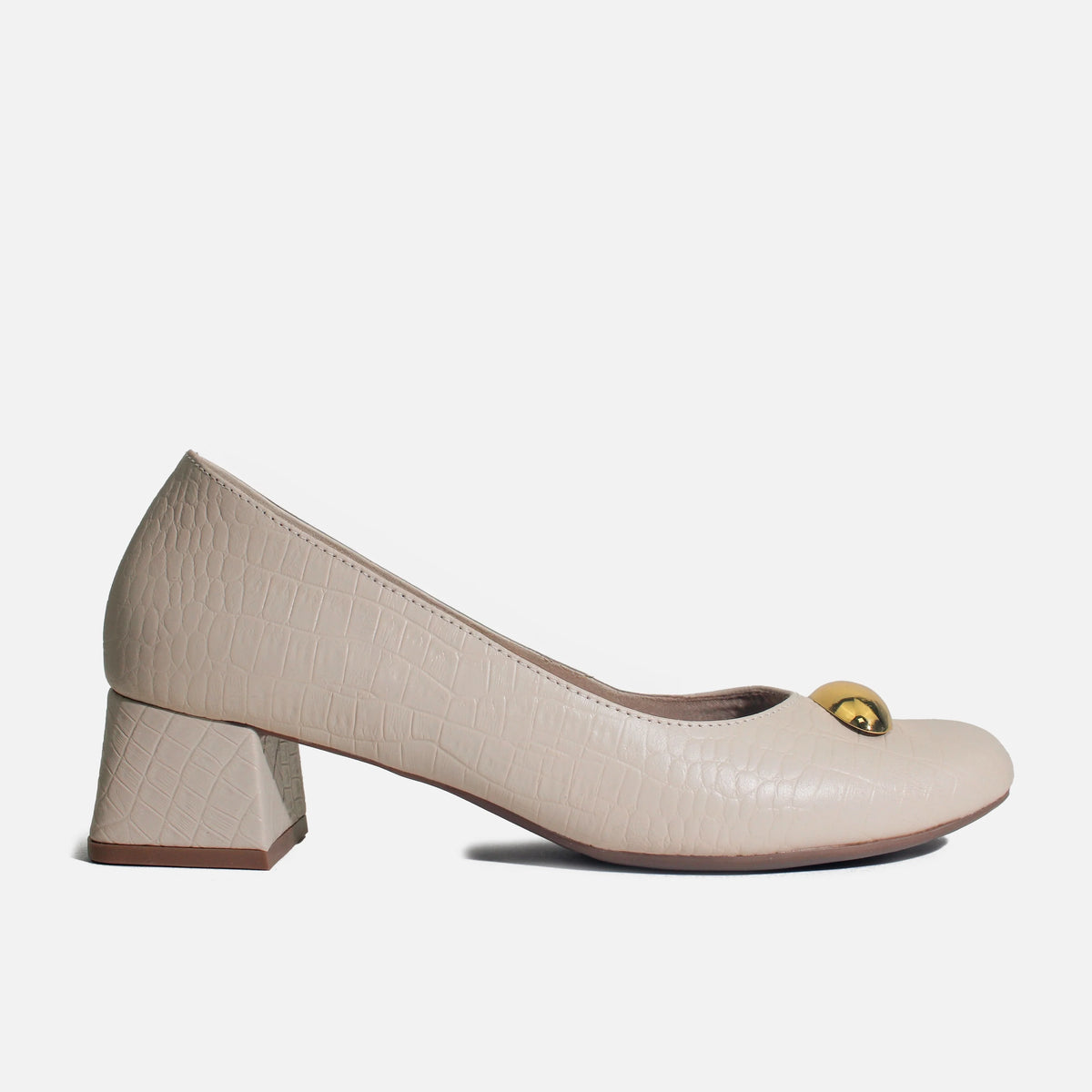 Tacones gaia de cuero para mujer - Hueso