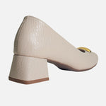 Tacones gaia de cuero para mujer - Hueso