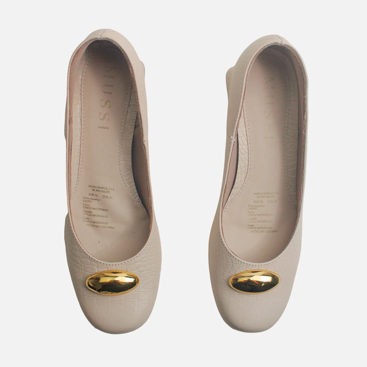 Tacones gaia de cuero para mujer - Hueso