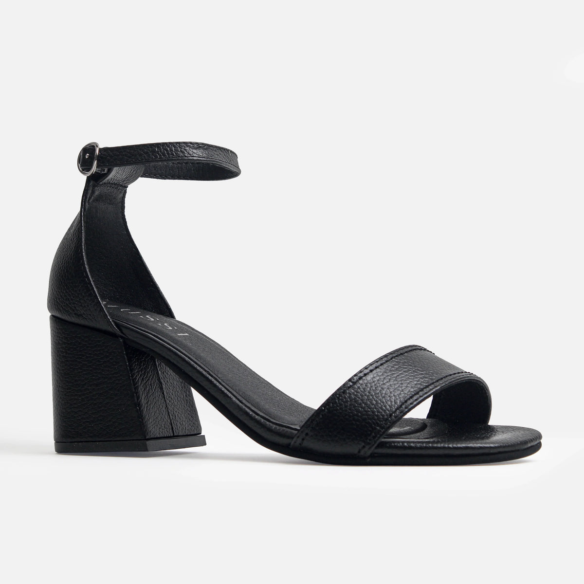 Sandalia tacon gardenia de cuero para mujer - Negro