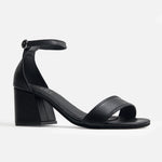 Sandalia tacon gardenia de cuero para mujer - Negro