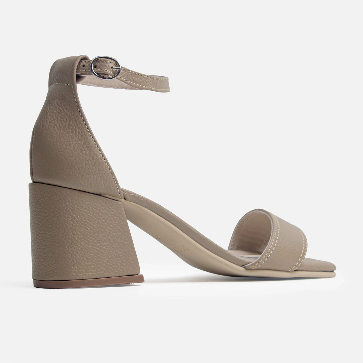 Sandalia tacon gardenia de cuero para mujer - Beige