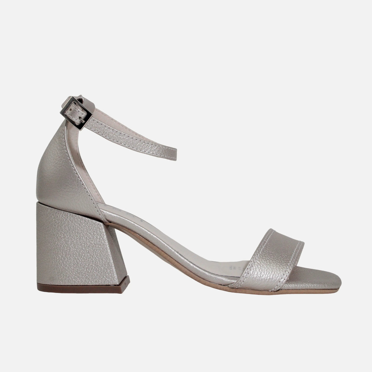 Sandalia tacon gardenia de cuero para mujer - Oro