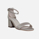 Sandalia tacon gardenia de cuero para mujer - Oro