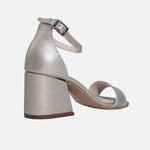 Sandalia tacon gardenia de cuero para mujer - Oro