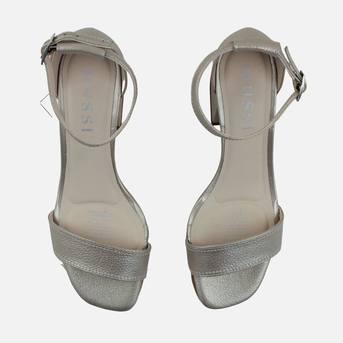 Sandalia tacon gardenia de cuero para mujer - Oro