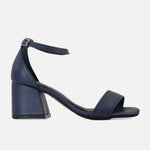 Sandalia tacon gardenia de cuero para mujer - Azul