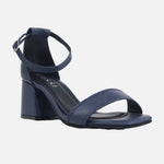 Sandalia tacon gardenia de cuero para mujer - Azul