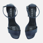 Sandalia tacon gardenia de cuero para mujer - Azul