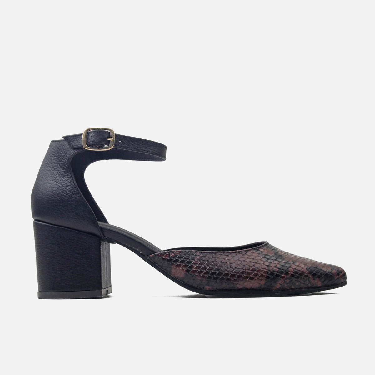 Tacones mira de cuero para mujer - Café