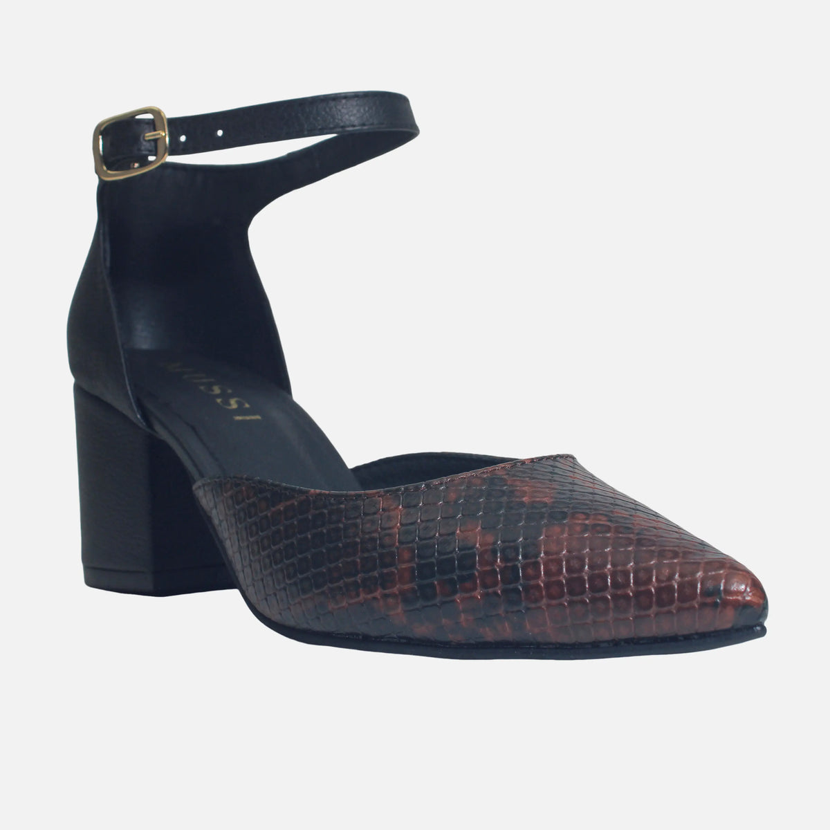 Tacones mira de cuero para mujer - Café