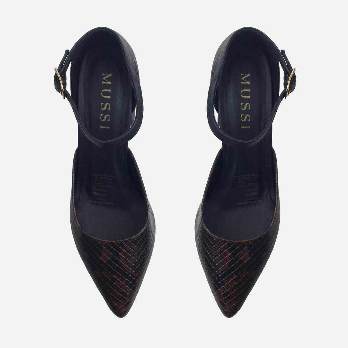 Tacones mira de cuero para mujer - Café