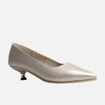 Tacones urel de cuero para mujer - Oro