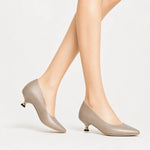 Tacones urel de cuero para mujer - Oro