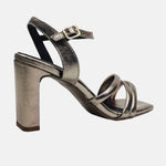 Sandalia tacon senay de cuero para mujer - Bronce