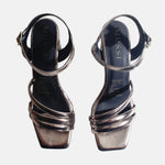 Sandalia tacon senay de cuero para mujer - Bronce
