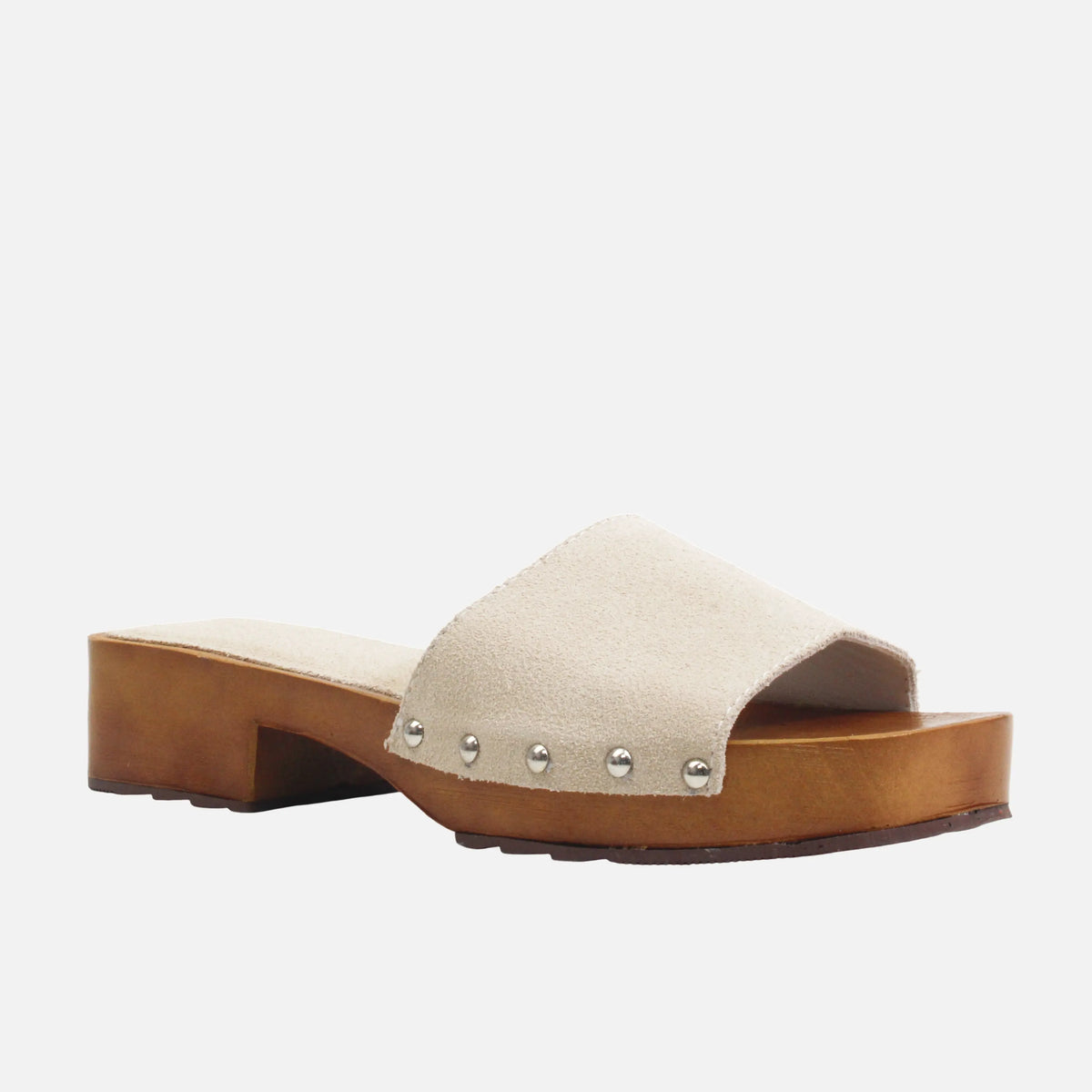 Sandalia tacon adara de cuero para mujer - Hueso