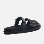 Sandalia flatform elisa de cuero para mujer - Cafe