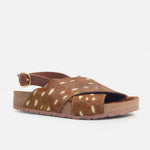 Sandalia flatform mimosa de cuero para mujer - Cafe