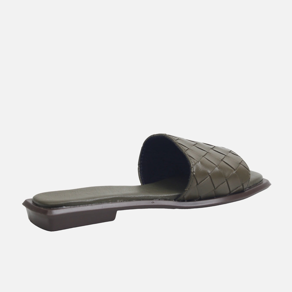 Sandalia plana celine de cuero para mujer - Verde