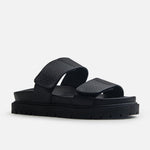Sandalia flatform laura de cuero para mujer - Negro