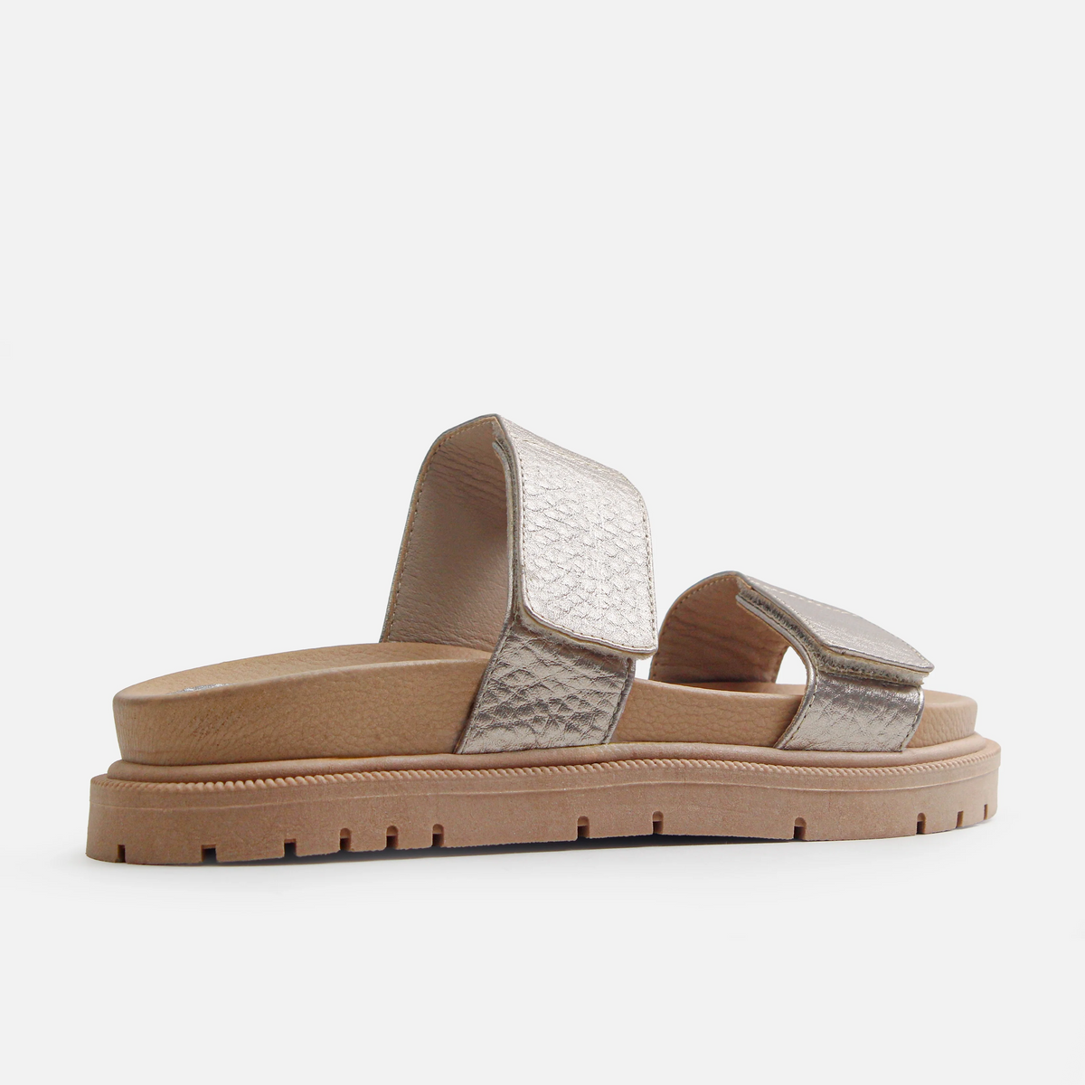 Sandalia flatform laura de cuero para mujer - Oro