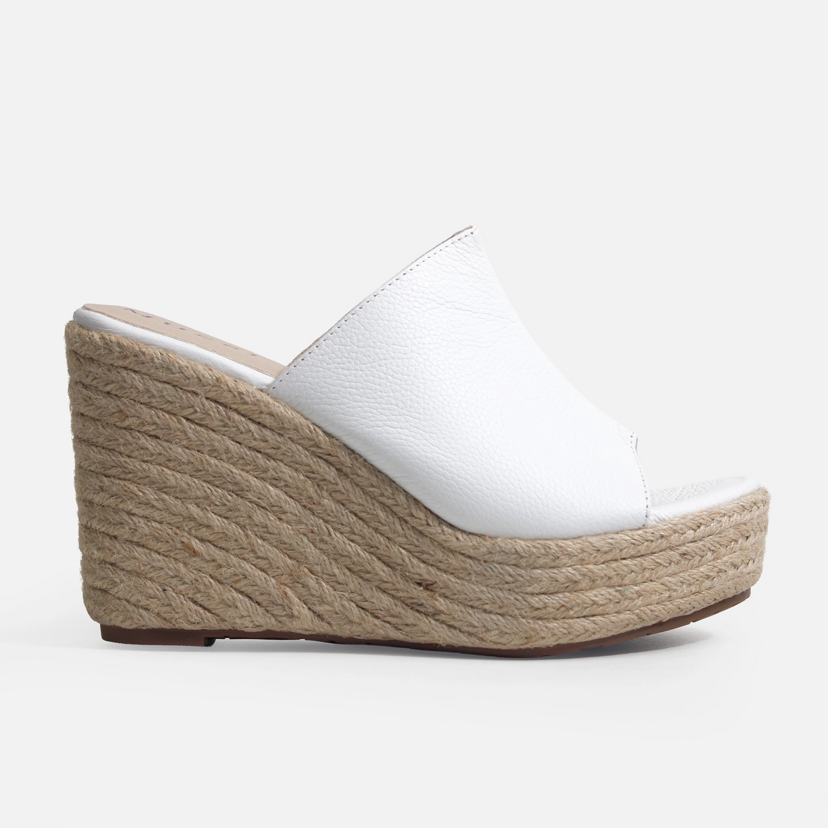 Sandalia plataforma danet de cuero para mujer - Blanco