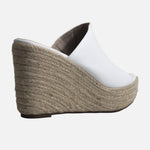 Sandalia plataforma danet de cuero para mujer - Blanco