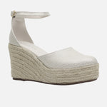 Sandalia plataforma avelin de cuero para mujer - Beige