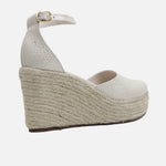 Sandalia plataforma avelin de cuero para mujer - Beige