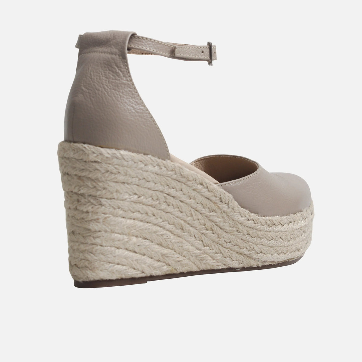 Sandalia plataforma avelin de cuero para mujer - Taupe