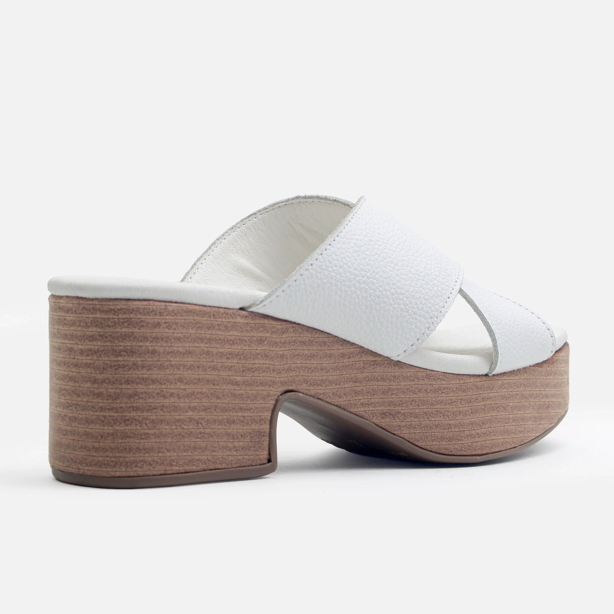 Sandalia plataforma yachta de cuero para mujer - Hueso