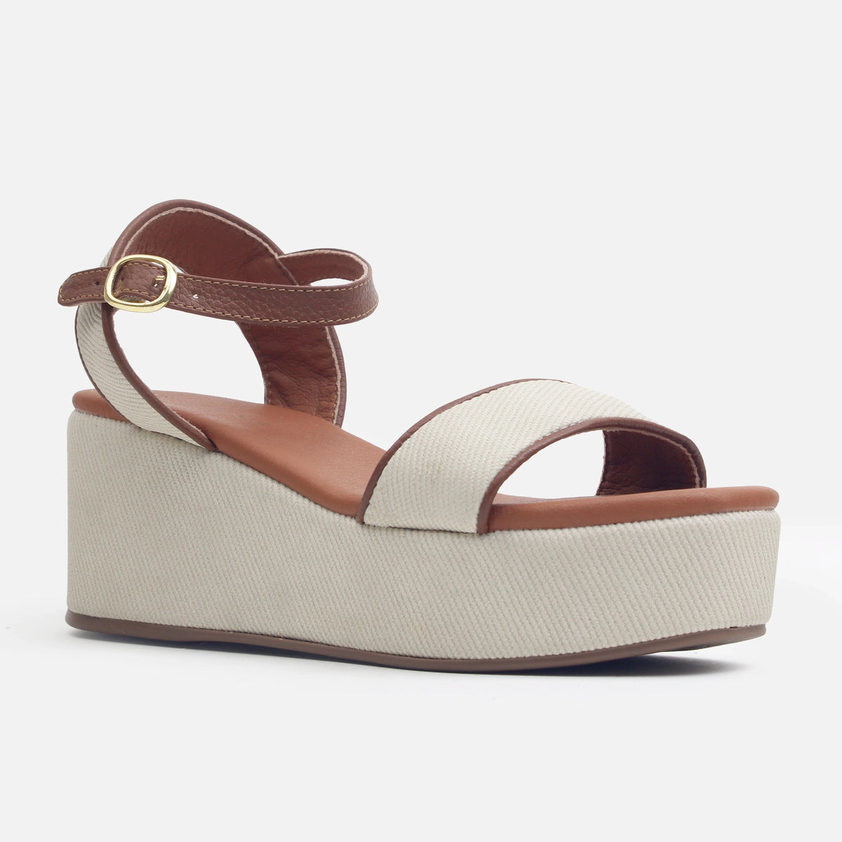 Sandalia plataforma zafira de sintético para mujer - Miel