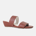 Sandalia tacon corrido serrania de cuero para mujer - Miel