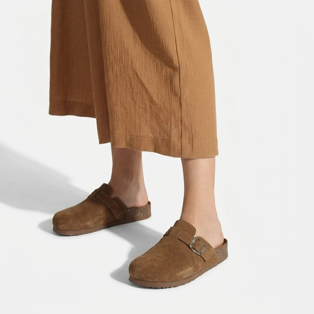 Zueco plano amalfia de sintético para mujer - Miel