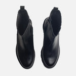 Botin tacon valencia de cuero para mujer - Negro