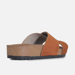 Sandalia plana Bastián de cuero para hombre - Miel