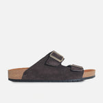 Sandalia plana alessandro de cuero para hombre - Café