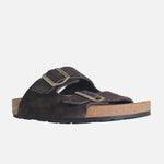 Sandalia plana alessandro de cuero para hombre - Café